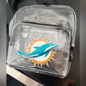 NFL Stadium Approved Clear Backpack with Miami Dolphins Logo